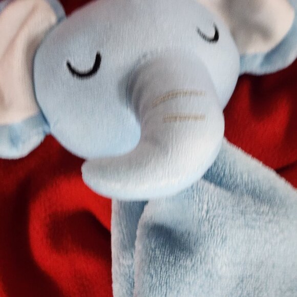 BabyCo LLC Angel Dear Blue Napping Polyester 15"x15" Elephant Baby Blanket - Picture 12 of 16